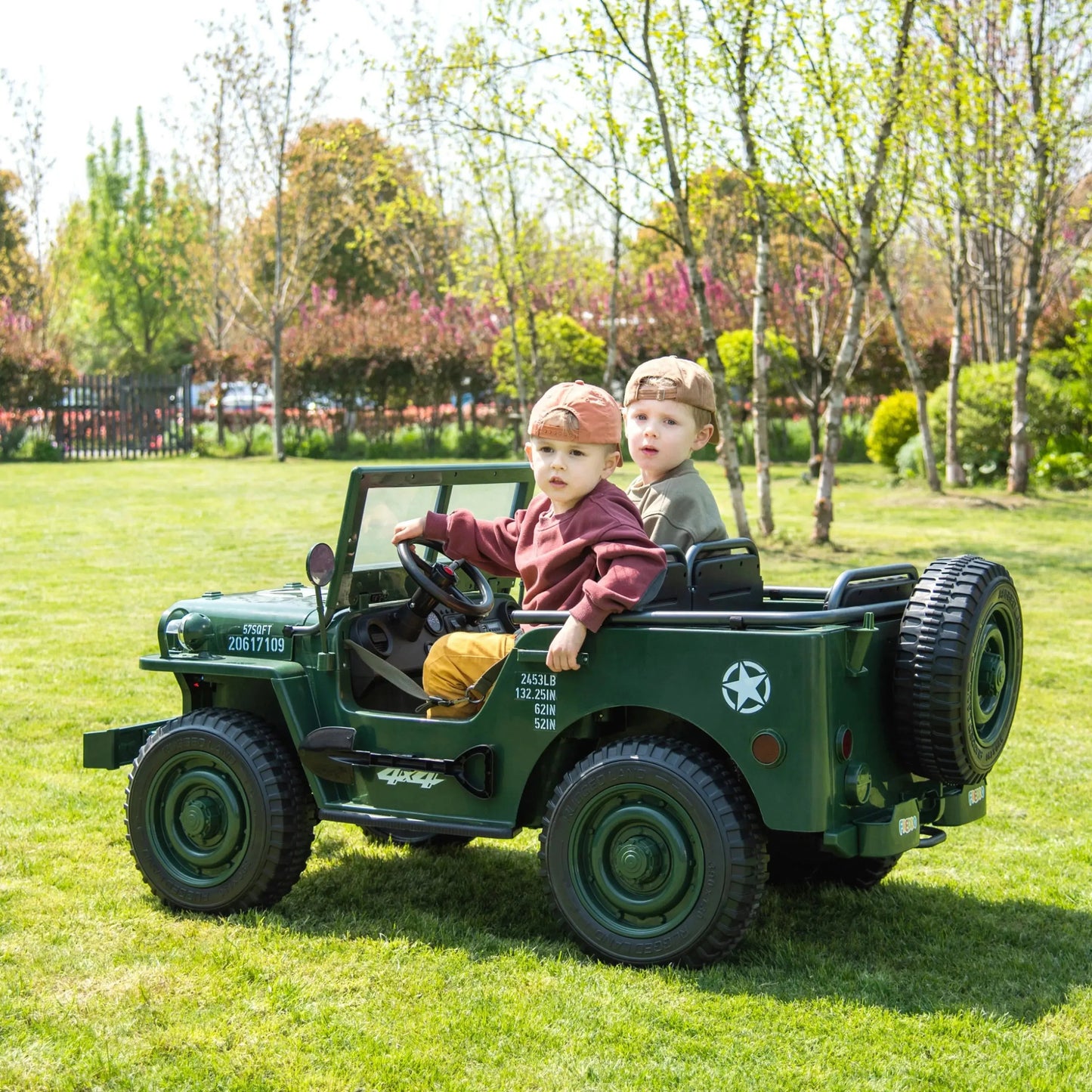24V Military Willy Truck 3 Seater Electric Ride on