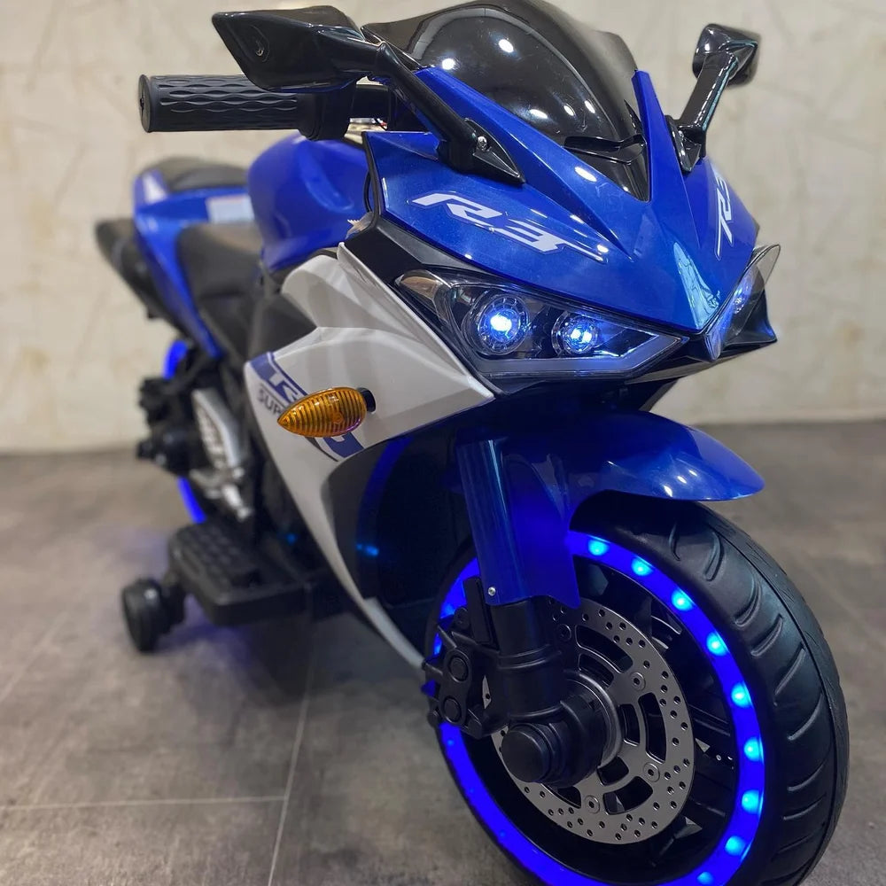 KIDS Ride on 12V YAMAHA MOTORCYCLE POWERWHEEL R3 SUPER