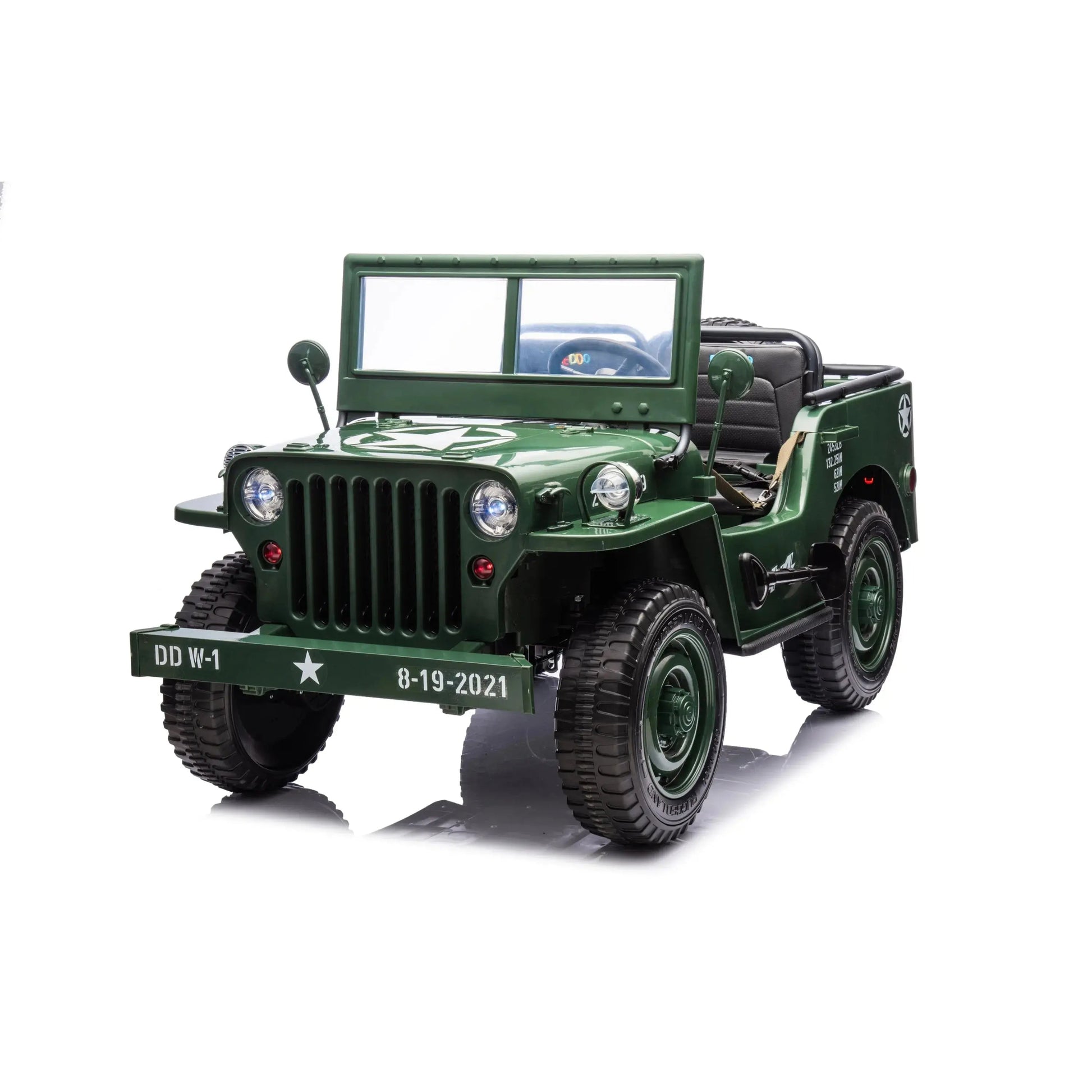 24V Freddo Military Willy Jeep 3 Seater Electric Ride on   