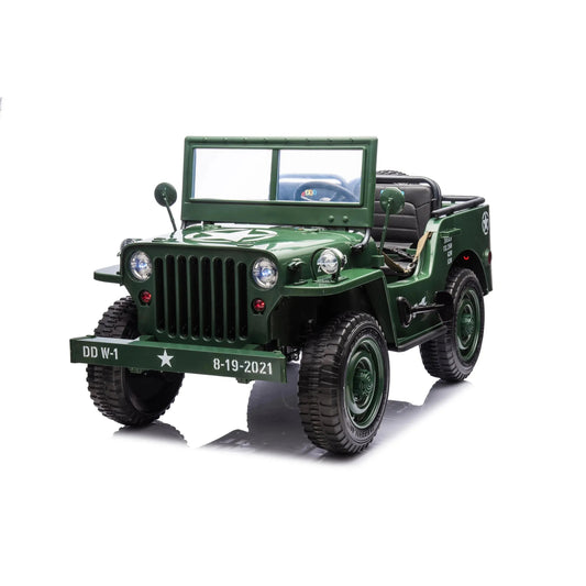 24V Freddo Military Willy Jeep 3 Seater Electric Ride on   
