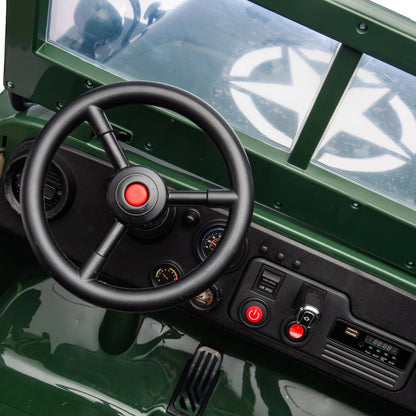 24V Military Willy Truck 3 Seater Electric Ride on