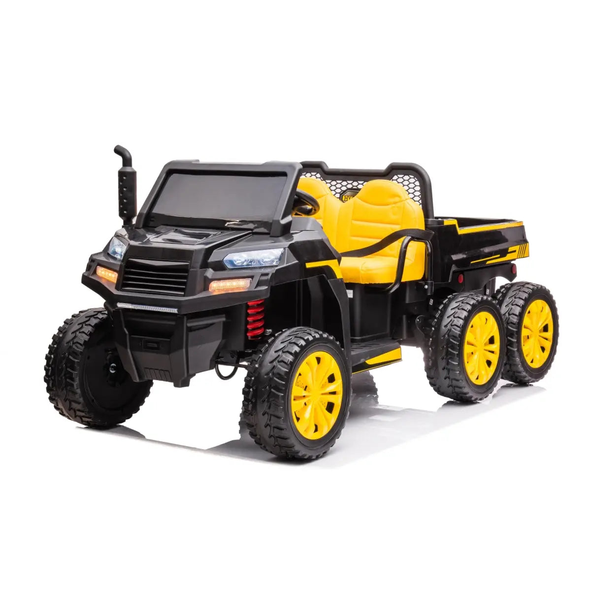 24V 6 Wheeler Freddo Tractor Trailer 2 Seater Ride-on with Dump Cart and Parental Remote   