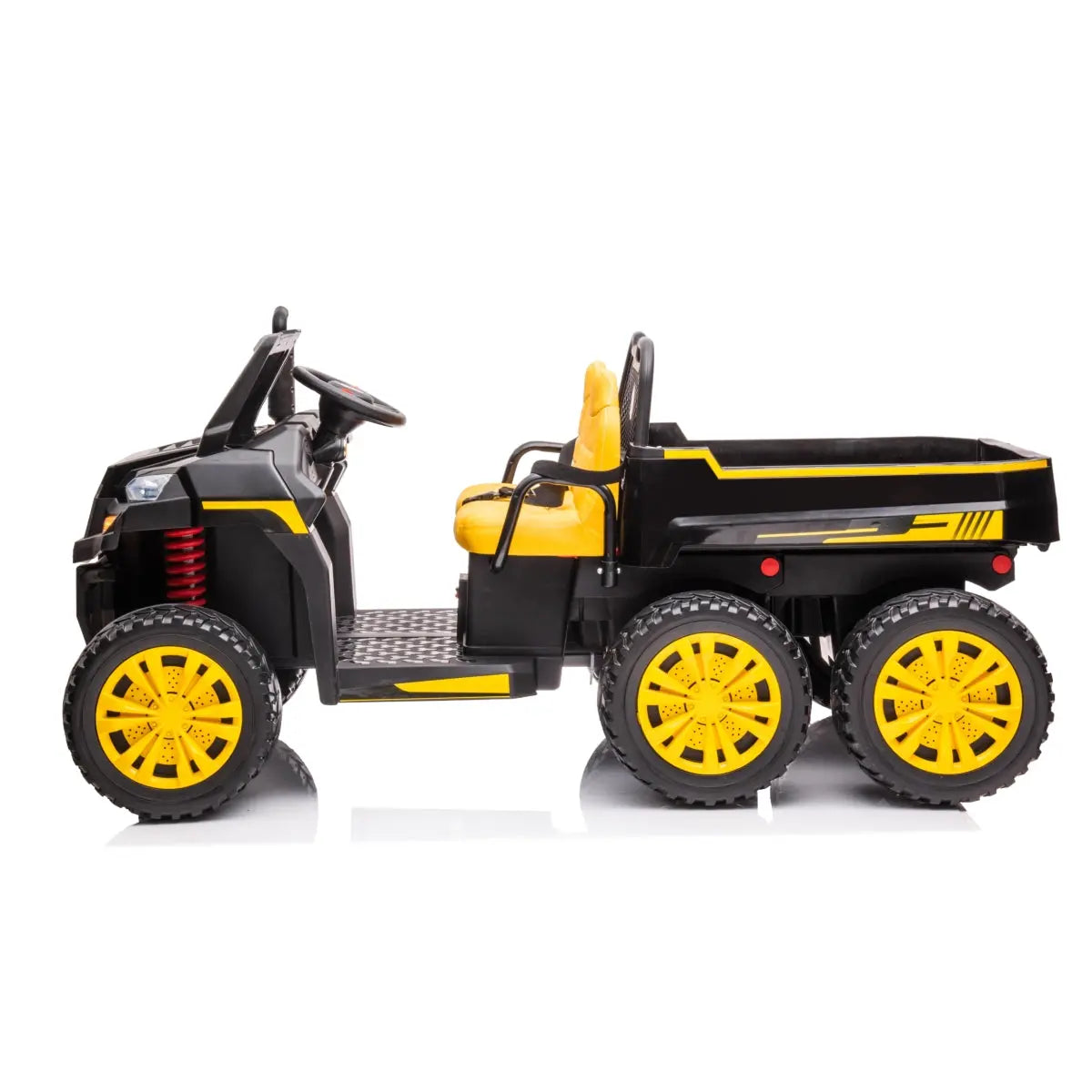 24V 6 Wheeler Tractor Trailer 2 Seater Ride-on with Dump Cart and Parental Remote