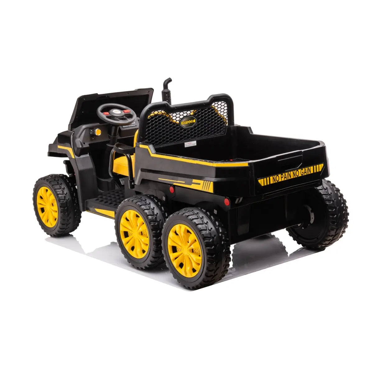 24V 6 Wheeler Tractor Trailer 2 Seater Ride-on with Dump Cart and Parental Remote