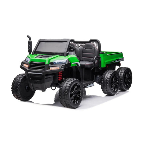 24V 6 Wheeler Freddo Tractor Trailer 2 Seater Ride-on with Dump Cart and Parental Remote   