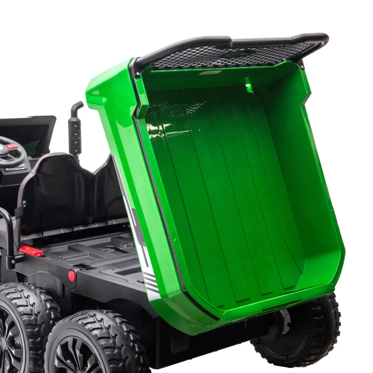 24V 6 Wheeler Tractor Trailer 2 Seater Ride-on with Dump Cart and Parental Remote