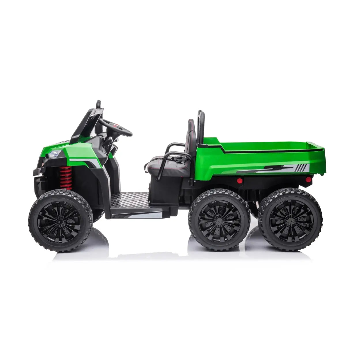 24V 6 Wheeler Tractor Trailer 2 Seater Ride-on with Dump Cart and Parental Remote
