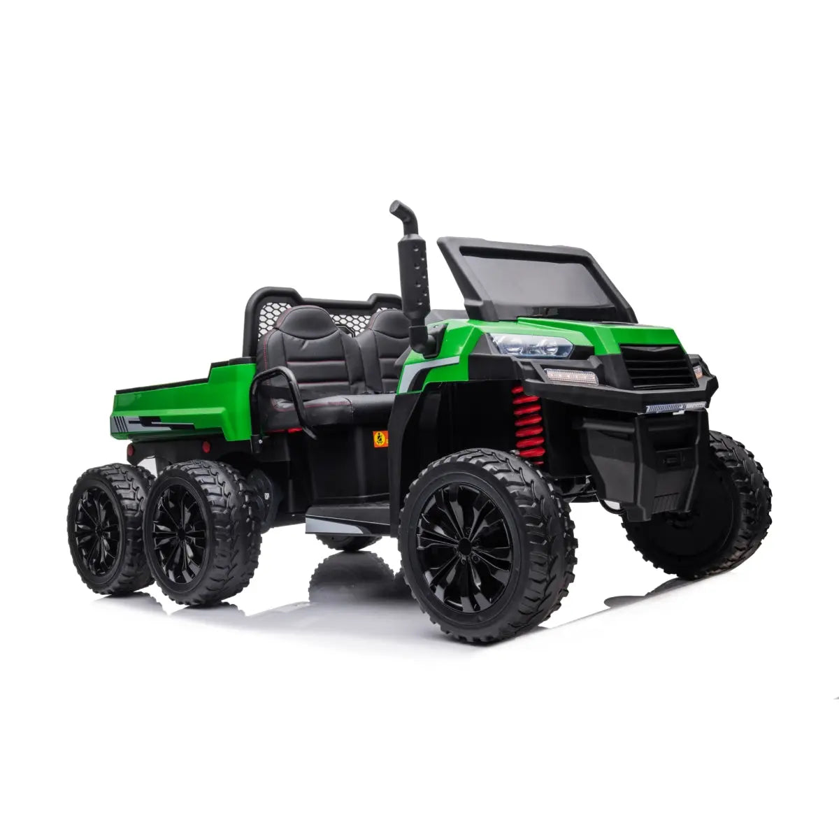 24V 6 Wheeler Tractor Trailer 2 Seater Ride-on with Dump Cart and Parental Remote