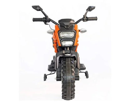 KIDS Ride on 12V ELECTRIC MOTORCYCLE, DIRT BIKE, WITH TRAINING WHEELS