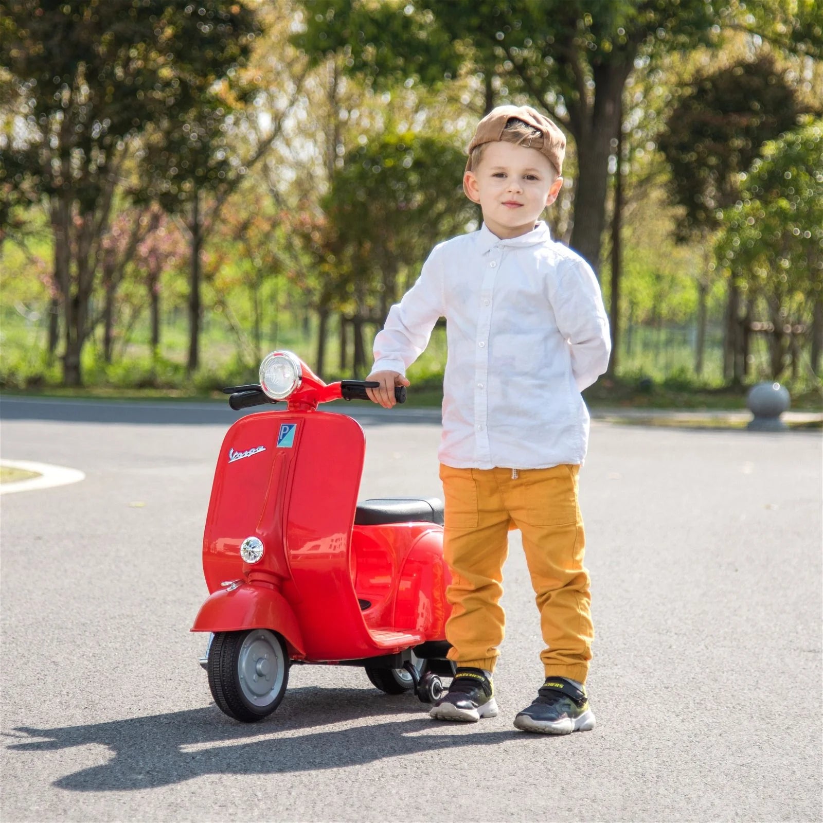 peg perego scooter vespa 12 volts 12V Kids' Vespa Electric Ride-On Scooter – MINI MOTORZ