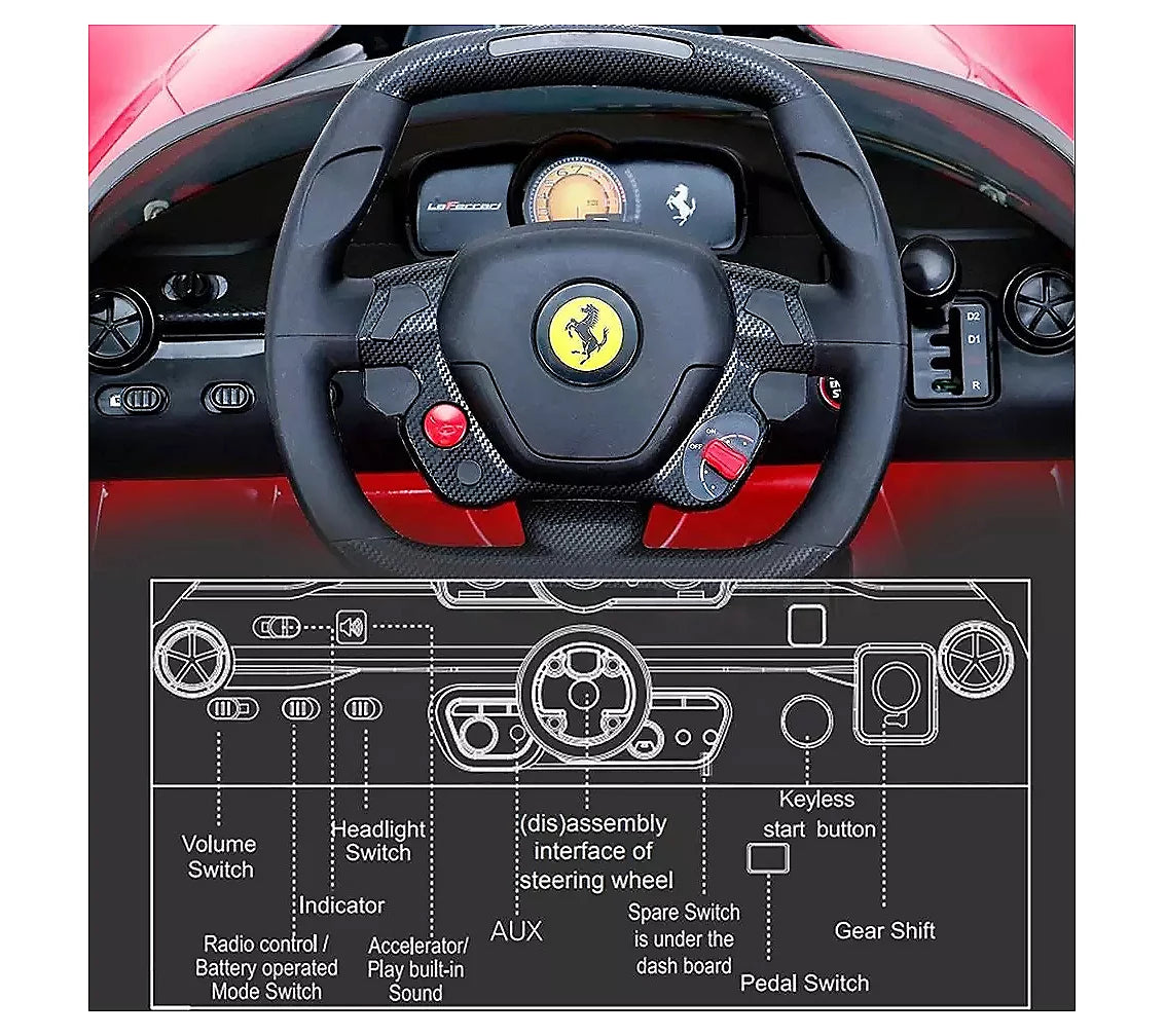 12V FERRARI KIDS RIDE ON CAR WITH REMOTE CONTROL MINI MOTORZ