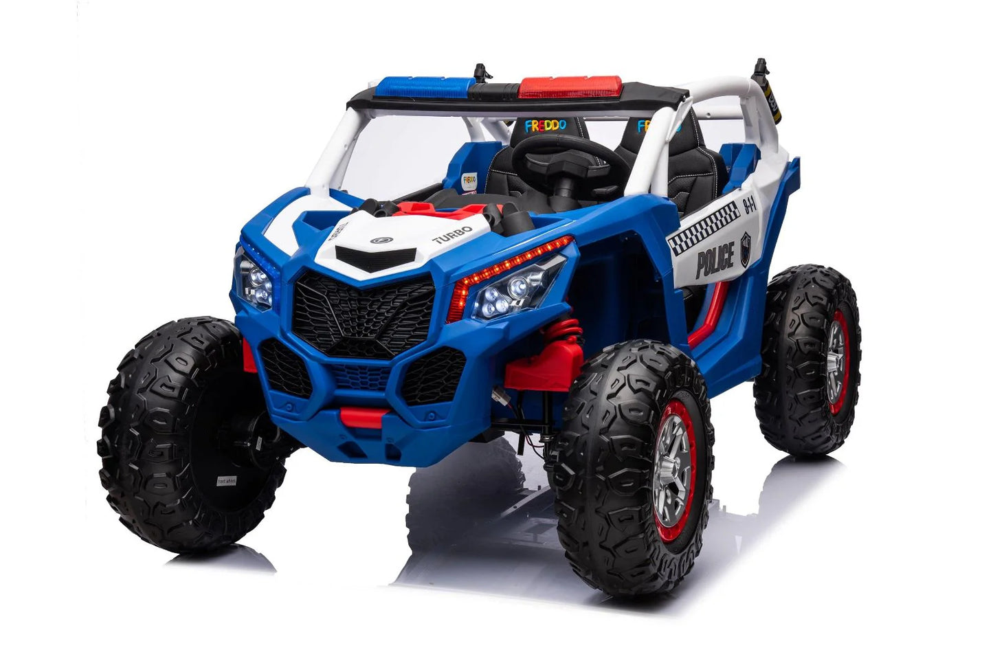 24V Storm Police UTV 2-Seater for Kids with Lights & Sirens for Action-Packed Adventures with Remote Control