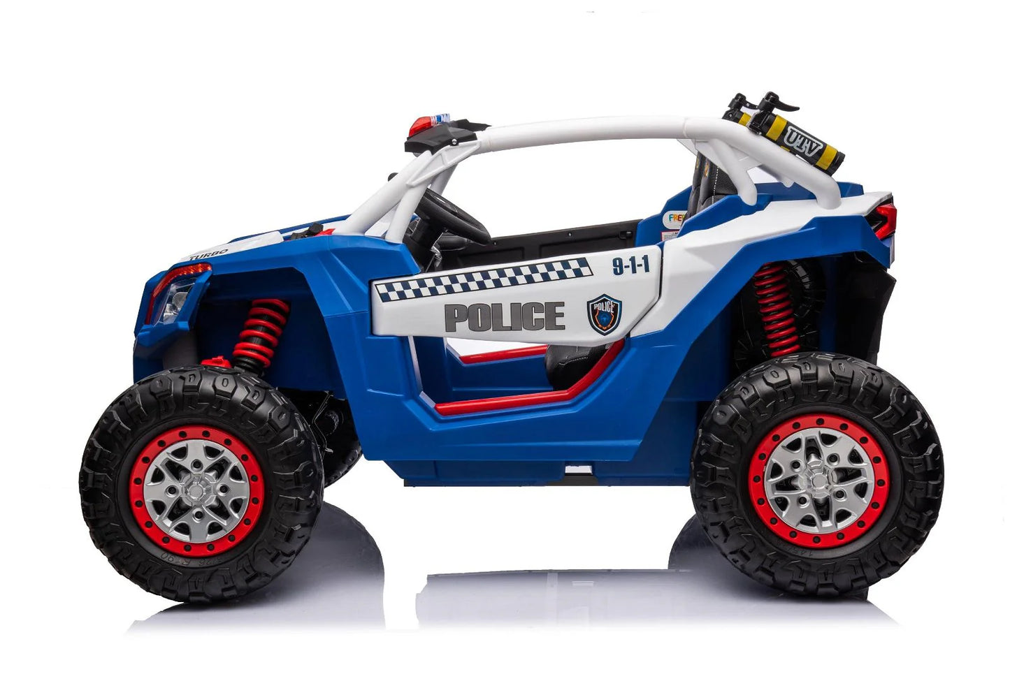 24V Storm Police UTV 2-Seater for Kids with Lights & Sirens for Action-Packed Adventures with Remote Control