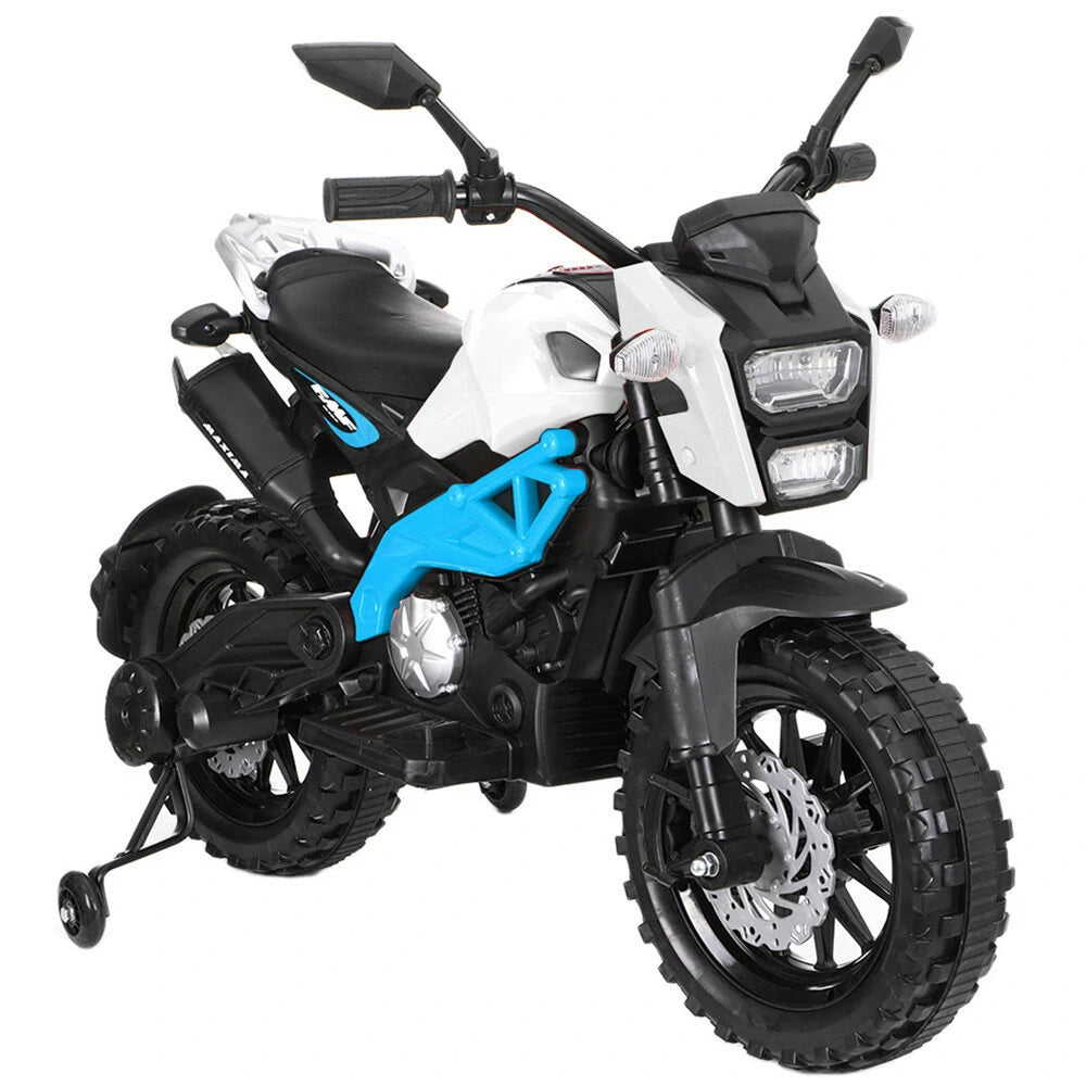 KIDS Ride on ELECTRIC MOTORCYCLE, DIRT BIKE, WITH TRAINING WHEELS